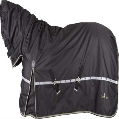 Classic Rope Company 5K Cross Trainer Horse Blanket with Attached Hood Black M75/77