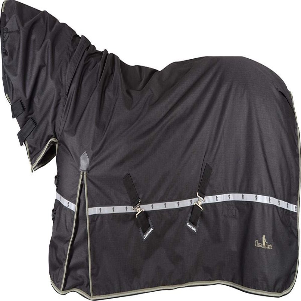 Classic Rope Company 5K Cross Trainer Horse Blanket with Attached Hood Black M75/77