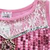 Agoky Kids Girls Mermaid Scales Sequins Gymnastics Mesh Tutu Dress Leotard Ballet Dancewear Pink 3 view 3