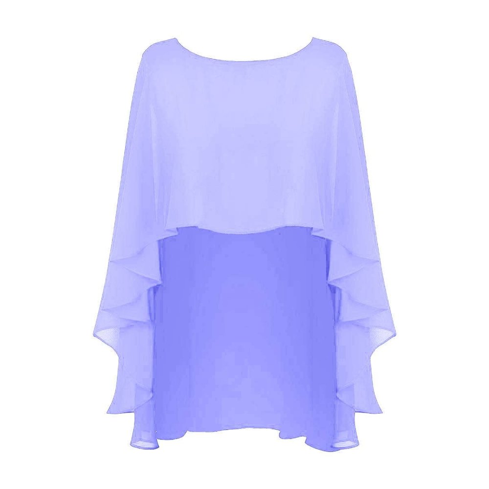 DINGZANCAMO Chiffon Wedding Capes Evening Dress Bridesmaid Stole Formal Scarves Bridal Wraps Long Shawls (Lavender)