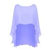 DINGZANCAMO Chiffon Wedding Capes Evening Dress Bridesmaid Stole Formal Scarves Bridal Wraps Long Shawls (Lavender) view 1