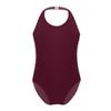 Agoky Girls Halter Neck Gymnastic Leotard Cutout Back Ballet Dance Leotard Top Training Outfit One-Piece Bodysuit Jumpsuit Burgundy 3-4 Years view 4