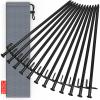 Tent Stakes, Heavy Duty Camping Stakes 12in-12parks Forged Steel Tent Pegs Unbreakable and Inflexible - Available in Rocky Place Dessert Snowfield and Grassland view 1