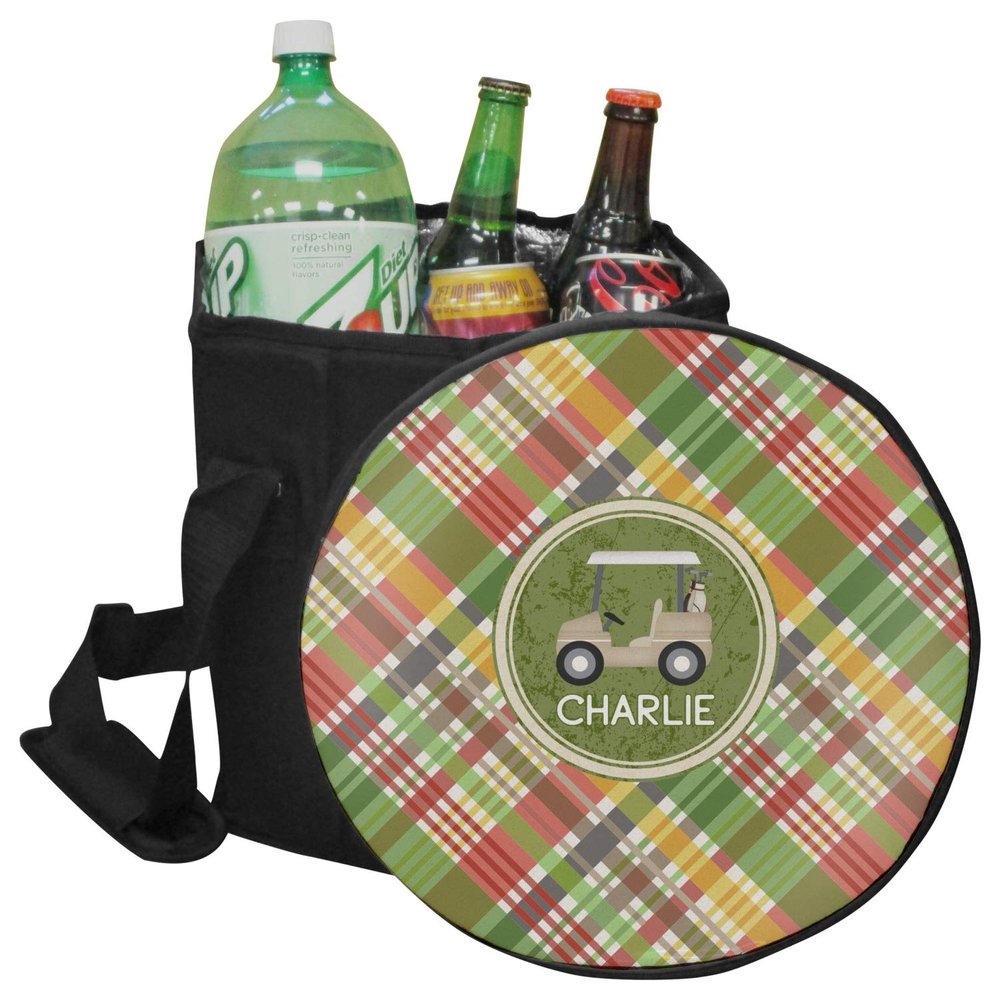 YouCustomizeIt Personalized Golfer's Plaid Collapsible Cooler & Seat
