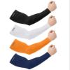 KMMIN Arm Sleeves UV Protection for Driving Cycling Golf Basketball Warmer Cooling UPF 50 Sunblock Protective Gloves for Men Women Adults Covering Tattoos, Black/White/Orange/Navy view 1