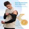 KMMIN Arm Sleeves UV Protection for Driving Cycling Golf Basketball Warmer Cooling UPF 50 Sunblock Protective Gloves for Men Women Adults Covering Tattoos, Black/White/Orange/Navy view 2