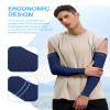 KMMIN Arm Sleeves UV Protection for Driving Cycling Golf Basketball Warmer Cooling UPF 50 Sunblock Protective Gloves for Men Women Adults Covering Tattoos, Black/White/Orange/Navy view 4