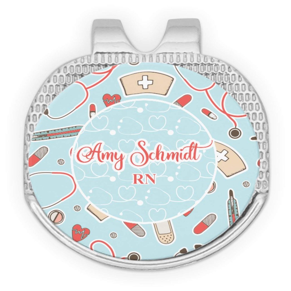 YouCustomizeIt Personalized Nurse Golf Ball Marker - Hat Clip - Silver