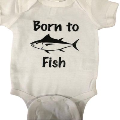 Born to fish baby onesie  one piece infant fishing bodysuit future fisherman