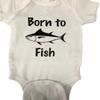 Born to fish baby onesie  one piece infant fishing bodysuit future fisherman view 1