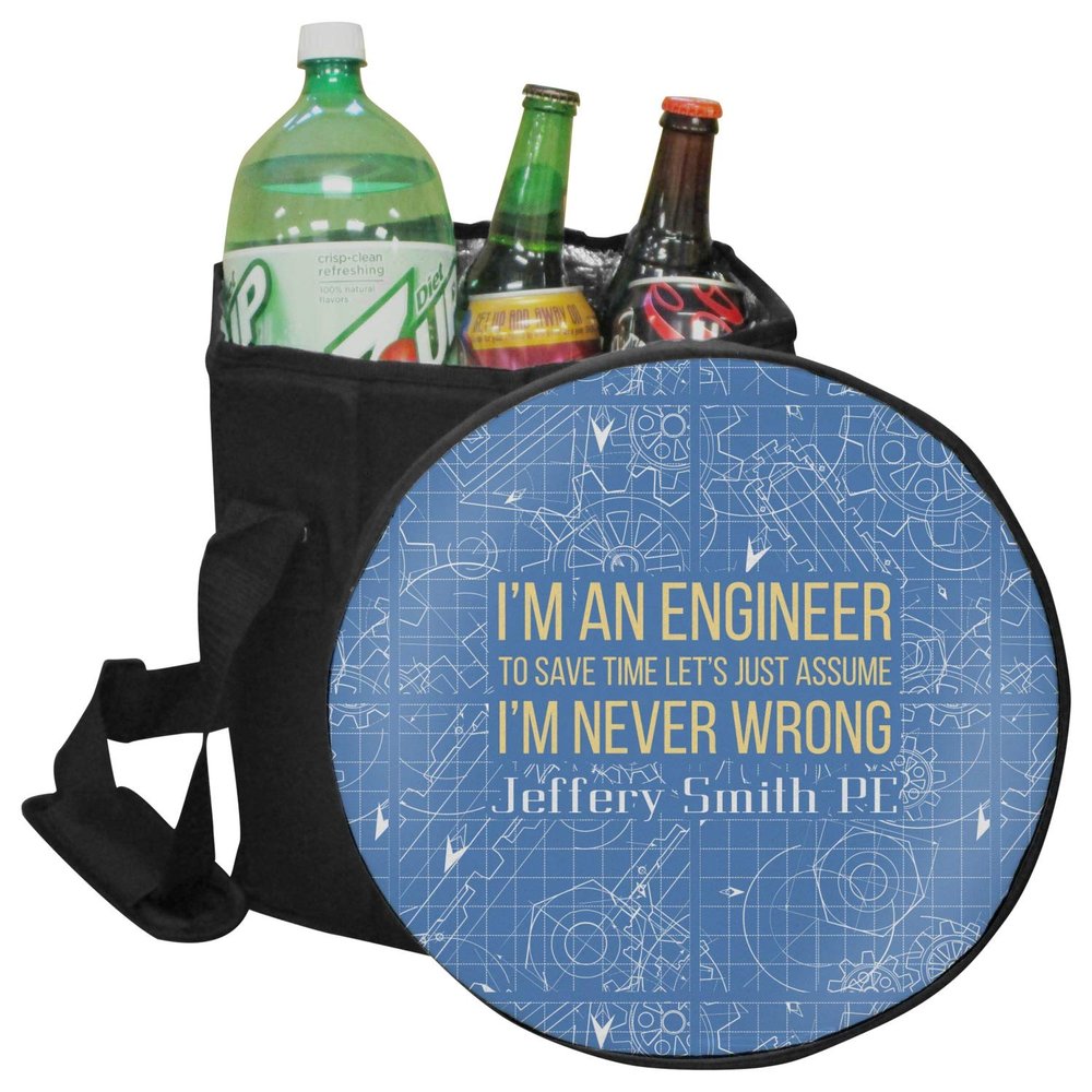 YouCustomizeIt Personalized Engineer Quotes Collapsible Cooler & Seat
