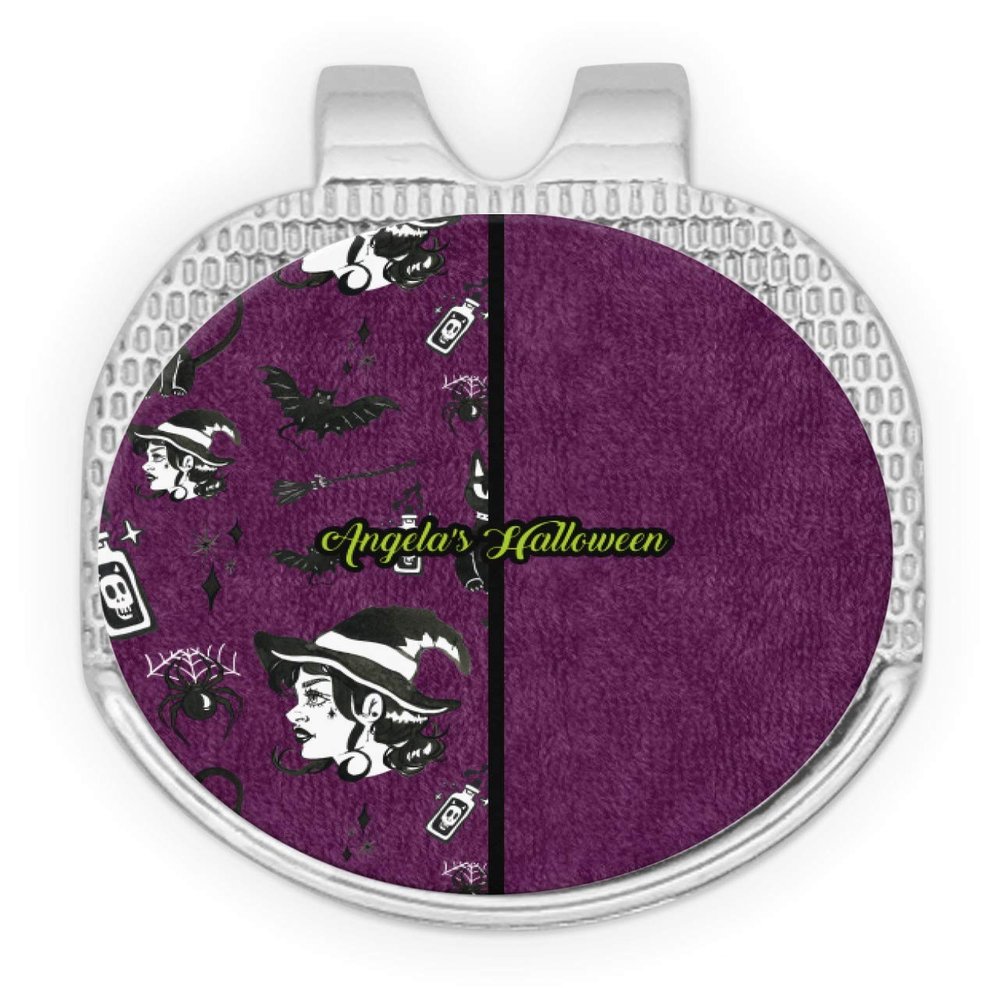 YouCustomizeIt Personalized Witches On Halloween Golf Ball Marker - Hat Clip - Silver
