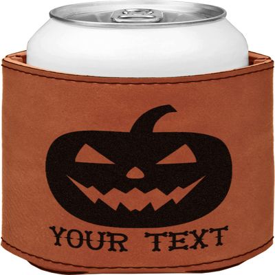 Personalized Halloween Pumpkin Leatherette Can Sleeve - Single Sided