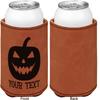 Personalized Halloween Pumpkin Leatherette Can Sleeve - Single Sided view 2