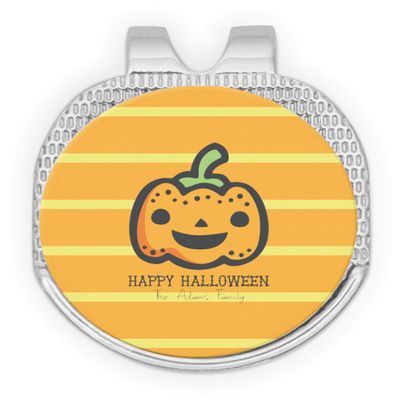 YouCustomizeIt Personalized Halloween Pumpkin Golf Ball Marker - Hat Clip - Silver