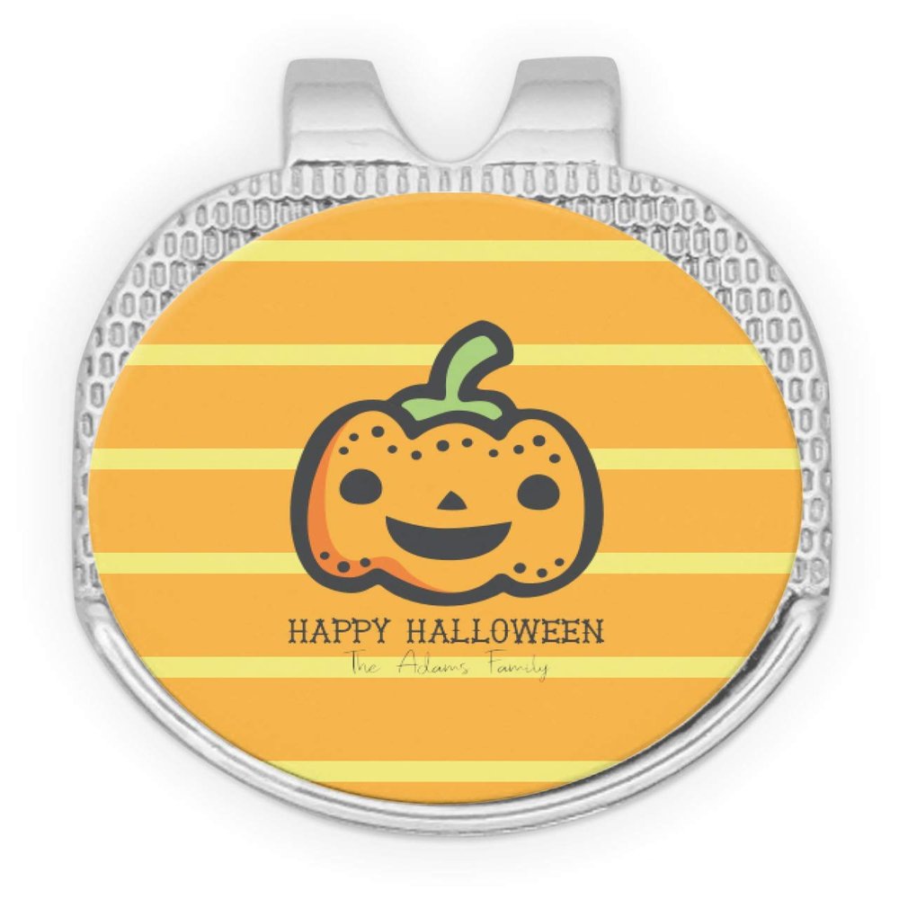 YouCustomizeIt Personalized Halloween Pumpkin Golf Ball Marker - Hat Clip - Silver