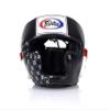 Fairtex Headgear HG10 | Protective Headgear for Muay Thai | Enhanced Comfort & Vision with Adjustable Straps & Multi-Layered Foam Padding | Prevents Injuries to Ears, Cheeks & Chin (Large-Black/White) view 1