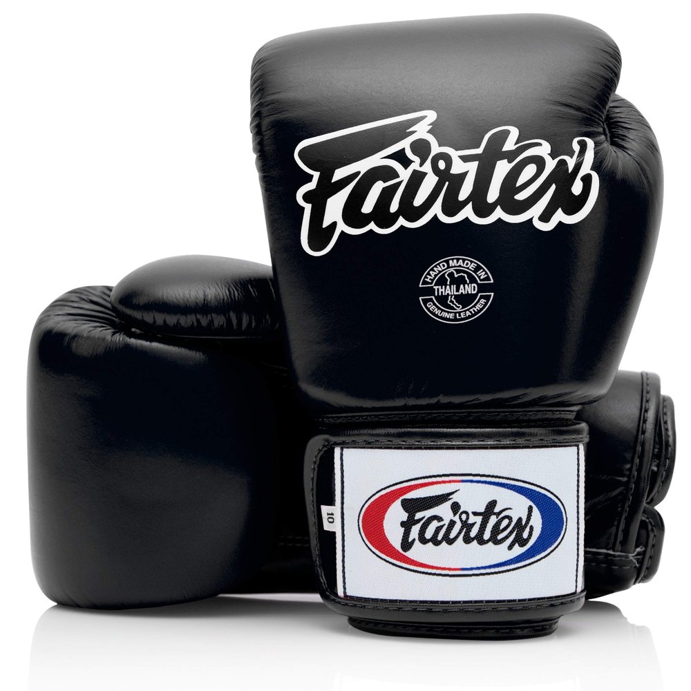 Fairtex BGV1 Muay Thai Boxing Training Sparring Gloves for Men, Women, Kids| Premium Quality, Light Weight & Shock Absorbent 10 oz Boxing Gloves -Black