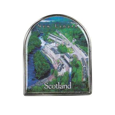 Collectible Novelty Pin for Backpack, Scarf - Made From Jeweler Class Metal - Spartan and the Green Egg Explorer Pin Series: New Lanark, Scotland (134)