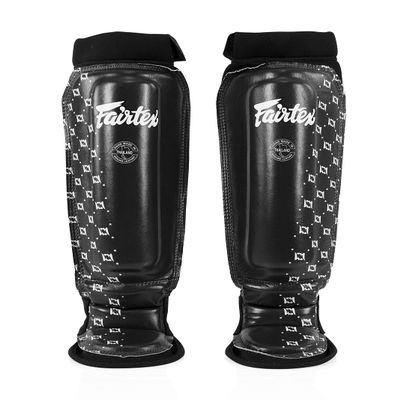 Fairtex SP6 Muay Thai Shin Guards for Men, Women, Kids | Shin Guards Made with Neoprene Material & are Premium, Lightweight & Durable | Reinforced Paddings on The Shins (Black/XLarge)