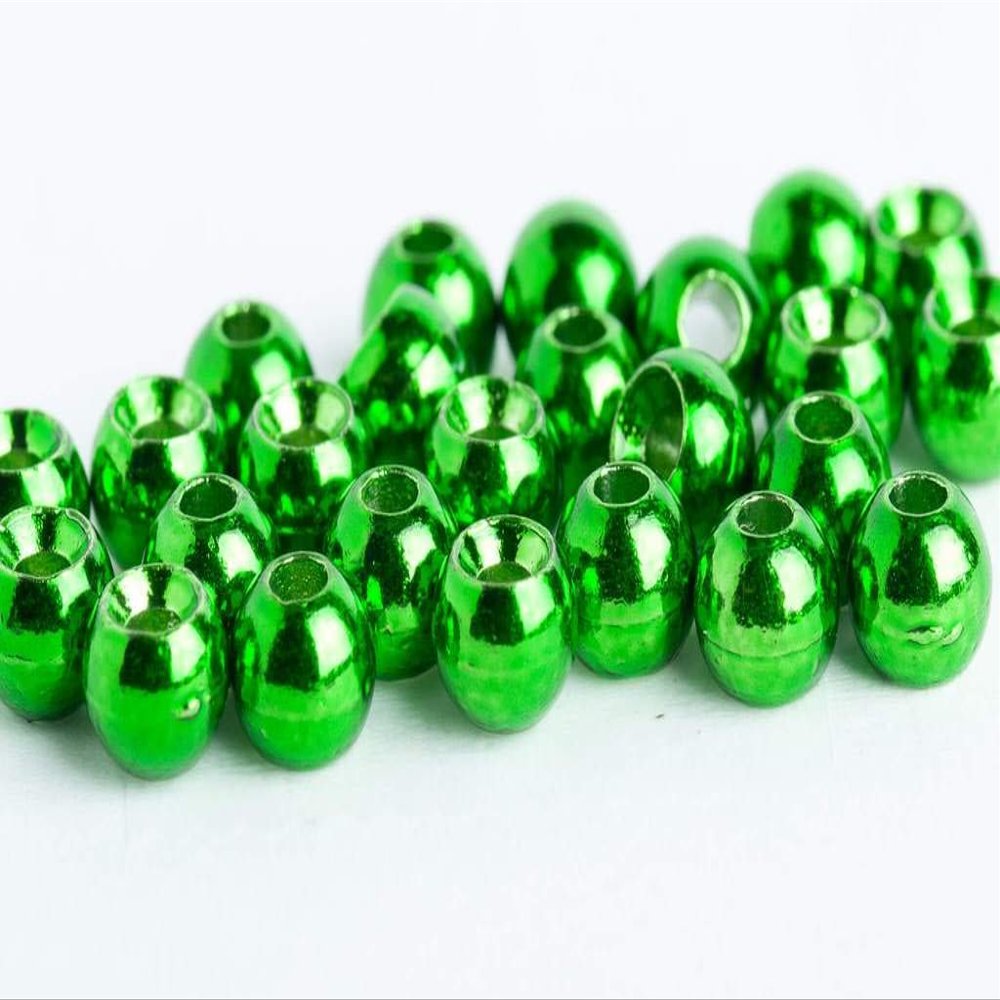 Blue Wing Olive Tungsten Beads for Fly Tying - 100 Pack (Metallic Green, 2.4 mm (3/32))