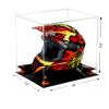 Better Display Cases Clear Acrylic Motorcycle Motocross or Racing Helmet Display Case with Orange Risers (A024-OR) view 2