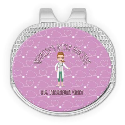 YouCustomizeIt Personalized Doctor Avatar Golf Ball Marker - Hat Clip - Silver