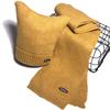 Winter Warm Kids Boys Girls Faux Cashmere Hat Solid Color with Pompon On Top with Scarf Set (Dark Yellow 2) view 1
