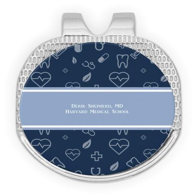 YouCustomizeIt Personalized Medical Doctor Golf Ball Marker - Hat Clip - Silver