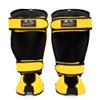 Fairtex SP7 Muay Thai Shin Guards for Men, Women, Kids | Shinguards Made with Syntek Leather & are Premium, Lightweight & Durable | Detachable shin & Foot Protector- Large, Yellow view 2