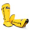Fairtex SP7 Muay Thai Shin Guards for Men, Women, Kids | Shinguards Made with Syntek Leather & are Premium, Lightweight & Durable | Detachable shin & Foot Protector- Large, Yellow view 3
