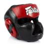 Fairtex HG13 Genuine Leather Boxing Headgear - MMA & Muay Thai Protection with Adjustable Straps and Multi-Layered Shock Absorption - Ideal for Boxing, Sparring, and Martial Arts(Black/Red/XLarge) view 1