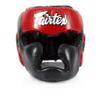 Fairtex HG13 Genuine Leather Boxing Headgear - MMA & Muay Thai Protection with Adjustable Straps and Multi-Layered Shock Absorption - Ideal for Boxing, Sparring, and Martial Arts(Black/Red/XLarge) view 2