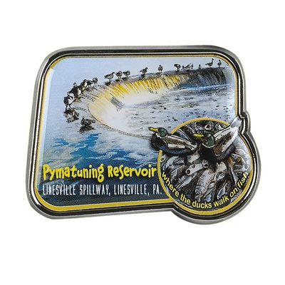 Collectible Novelty Pin for Backpack, Scarf - Made From Jeweler Class Metal - Spartan and the Green Egg Explorer Pin Series: Pymatuning Reservoir - PA, USA (355)