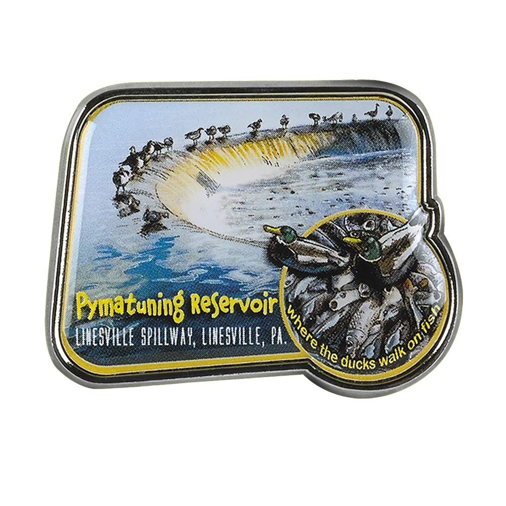 Collectible Novelty Pin for Backpack, Scarf - Made From Jeweler Class Metal - Spartan and the Green Egg Explorer Pin Series: Pymatuning Reservoir - PA, USA (355)