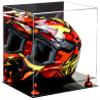 Better Display Cases Acrylic Motorcycle Motocross or Racing Helmet Display Case with Mirror and Orange Risers (A024-OR) view 1