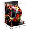 Better Display Cases Acrylic Motorcycle Motocross or Racing Helmet Display Case with Mirror and Orange Risers (A024-OR) view 3