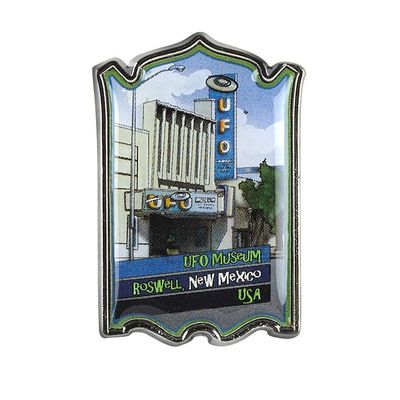 Collectible Novelty Pin for Backpack, Scarf - Made From Jeweler Class Metal - Spartan and the Green Egg Explorer Pin Series: UFO Museum - Roswell, New Mexico (151)