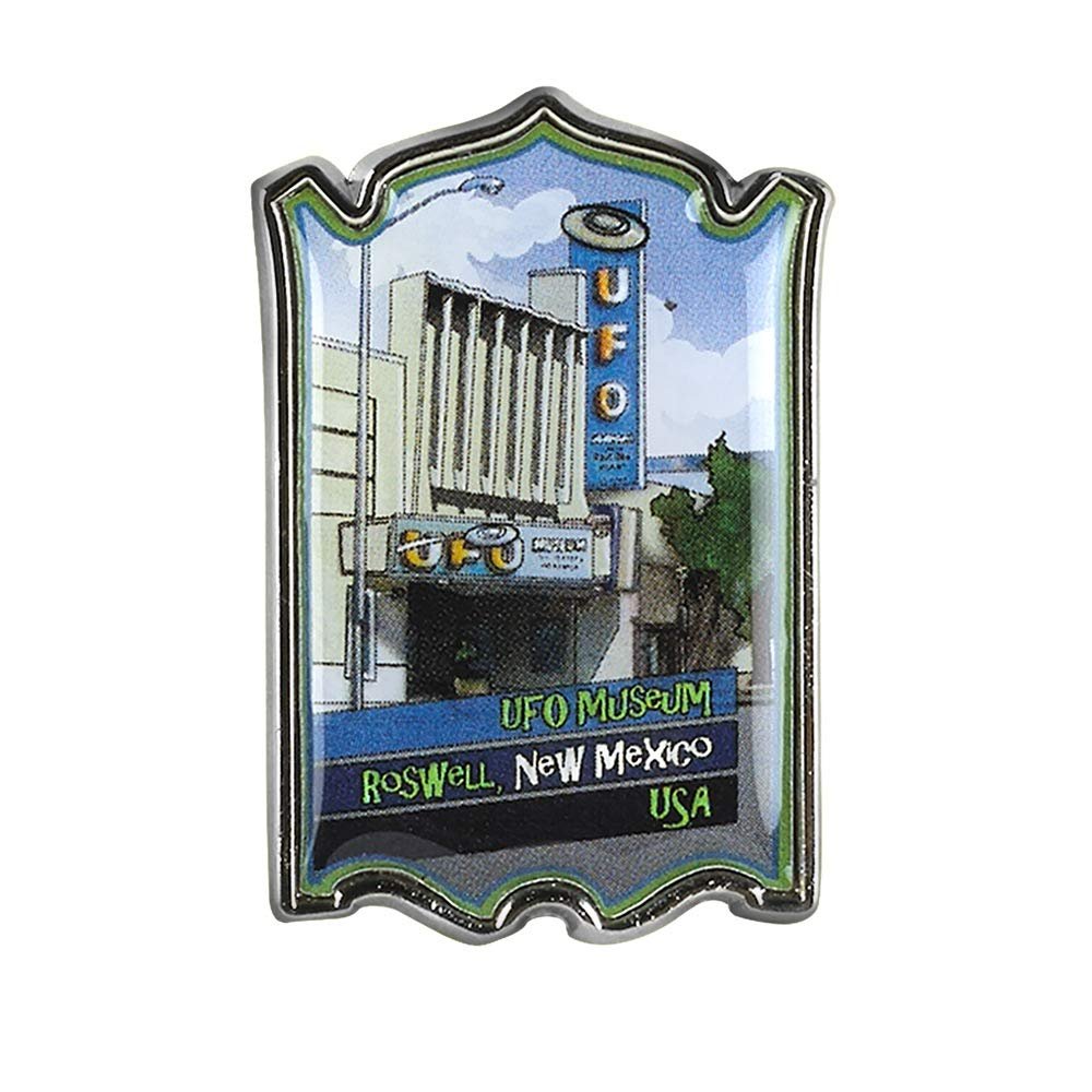 Collectible Novelty Pin for Backpack, Scarf - Made From Jeweler Class Metal - Spartan and the Green Egg Explorer Pin Series: UFO Museum - Roswell, New Mexico (151)