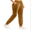 Conceited Velvet Joggers for Women - Soft Warm Velour Pants - Tan/Camel - Medium view 1