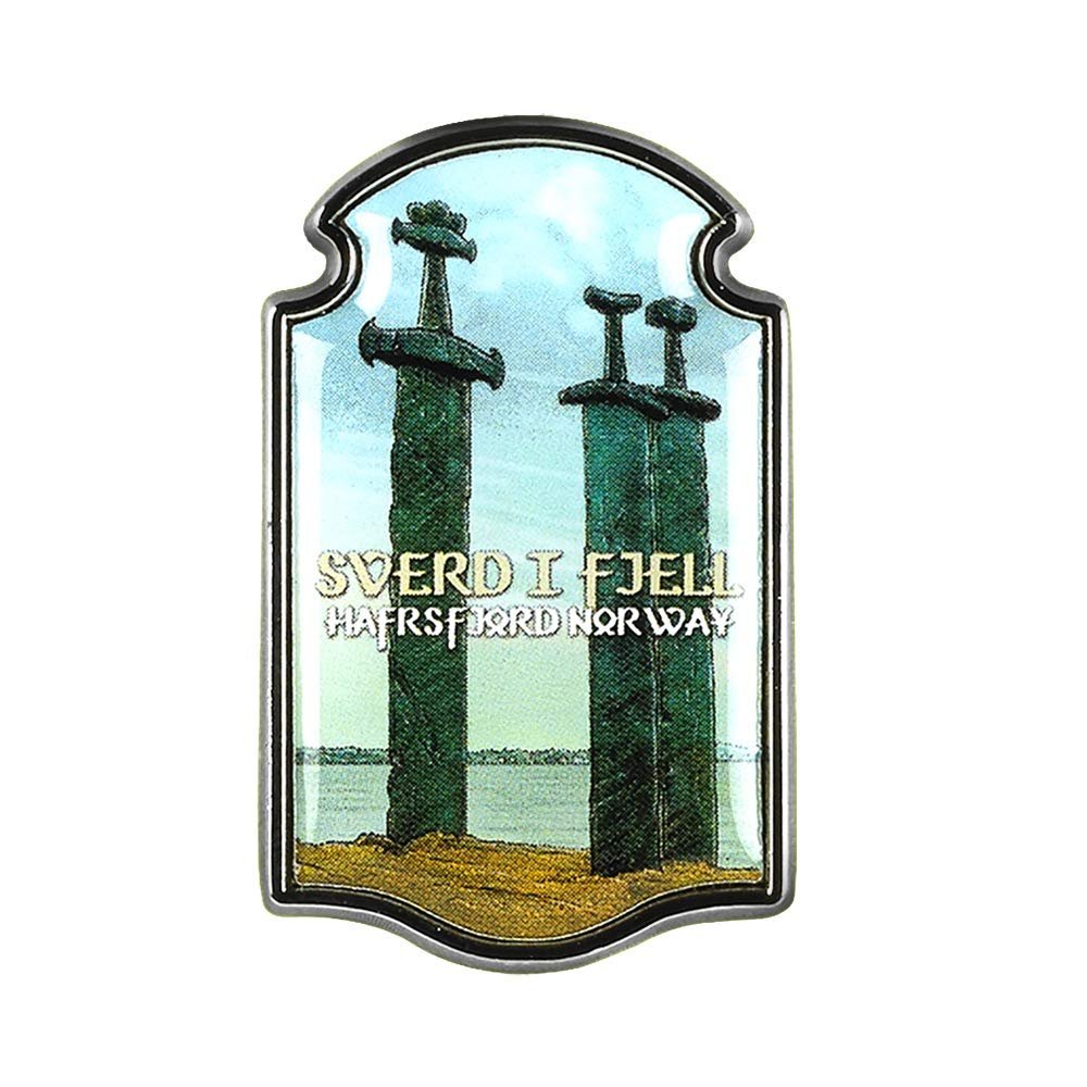 Collectible Novelty Pin for Backpack, Scarf - Made From Jeweler Class Metal - Spartan and the Green Egg Explorer Pin Series: Sverd i fjell, Norway (375)