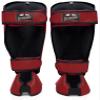 Fairtex SP7 Muay Thai Shin Guards for Men, Women, Kids | Shinguards Made with Syntek Leather & are Premium, Lightweight & Durable | Detachable shin & Foot Protector- Large, Red view 2