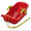 Jamara 460364 460364-Snow Play Bob Karol with Brake 80cm Steering by Pulling The respective handbrake, Rope, Aerodynamic Construction, Durable, Red view 4