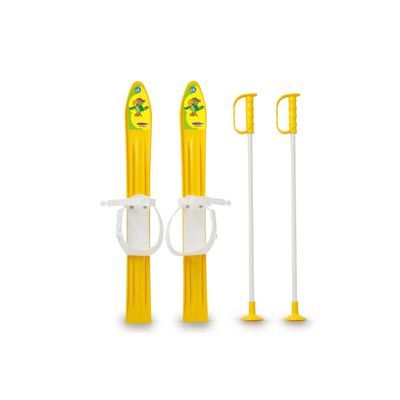 Jamara 460387 460387-Snow Play Cross-Country 1st Step 60cm Aerodynamic Construction, Extra Safe and Adjustable Fastening Loops, Ski Poles 60 cm, Yellow