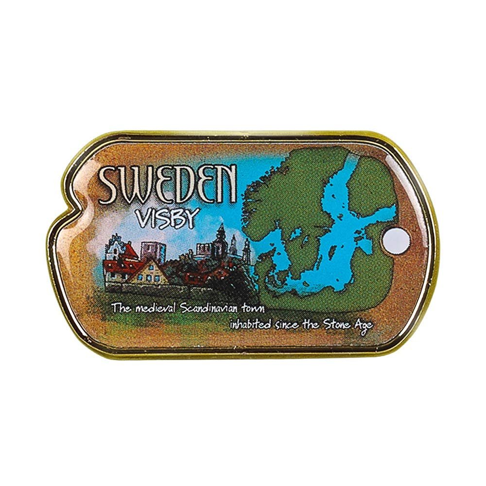 Collectible Novelty Pin for Backpack, Scarf - Made From Jeweler Class Metal - Spartan and the Green Egg Explorer Pin Series: Visby, Sweden (95)