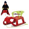 Jamara 460366 red 460366-Snow Play Sled Snow-Star 90cm Metal Runners, Protection Against Tipping, Backrest incl. Safety Strap, 90 cm view 1