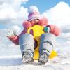 Jamara 460374 460374-Snow Play Snow Glider Easy Grip, Bear Shape on Handle, Lightweight, Durable, Yellow view 2