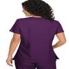 KOI Basics Katie Women's 4-Pocket Mock-Wrap Scrub Top Eggplant Large view 2