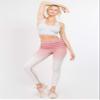 YELETE Women's Athletic Space Dye Ombre Leggings (Wine/Ivory, Small) view 2