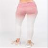 YELETE Women's Athletic Space Dye Ombre Leggings (Wine/Ivory, Small) view 3
